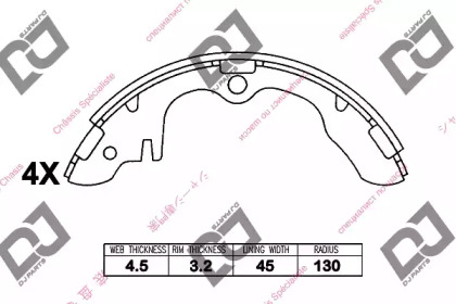 Комлект тормозных накладок DJ PARTS BS1254